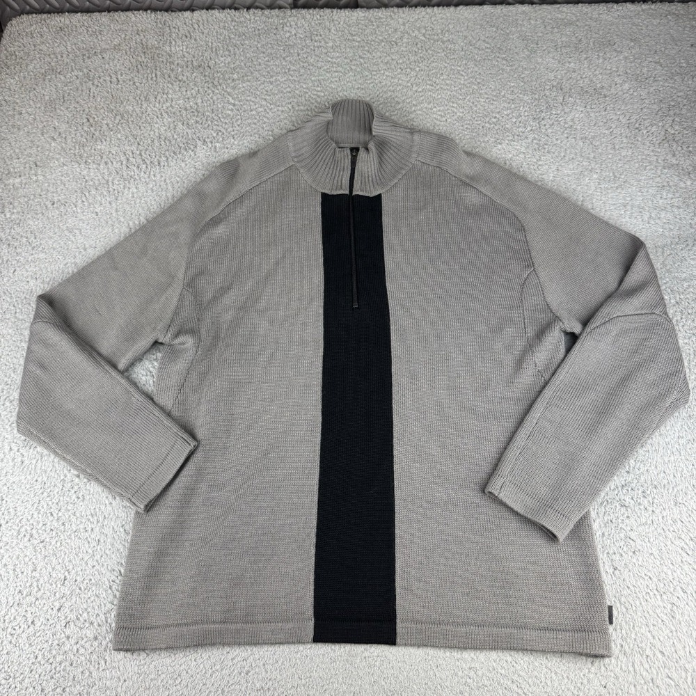Vintage Nike ACG Sweater Mens Large Gray Wool 1/4 Zip Mock Neck Thermal Layer 2